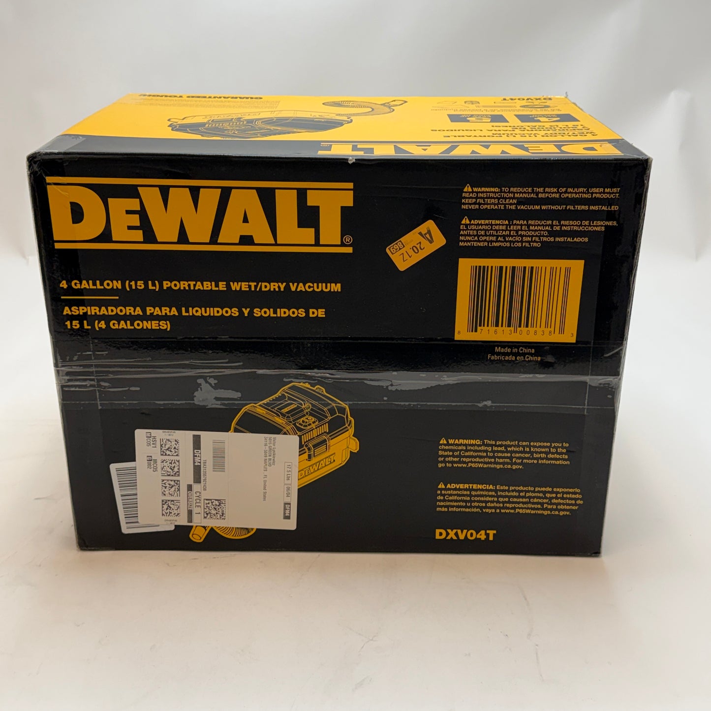 DeWalt 4 Gallon Portable Wet/Dry Vacuum Black New In Box