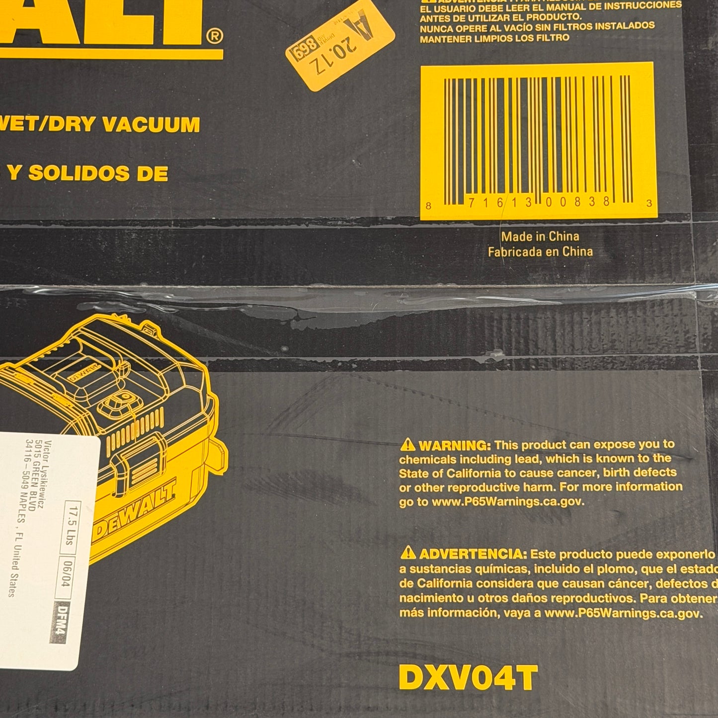 DeWalt 4 Gallon Portable Wet/Dry Vacuum Black New In Box