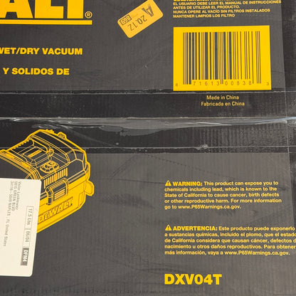 DeWalt 4 Gallon Portable Wet/Dry Vacuum Black New In Box