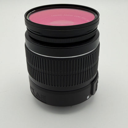 Canon EF-S 18-55mm f3.5-5.6 II Standard Zoom Lens Black Used A w/ Filter
