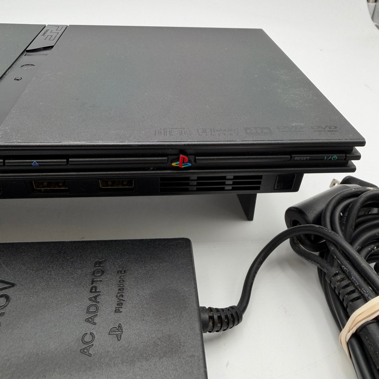 Sony PlayStation 2 Slim SCPH-77001 Black Used Condition With Cables Tested