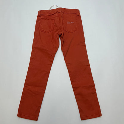Gucci Kids Girls Jeans Size 5 Rust Orange Skinny Rhinestone Logo NWT Made Italy