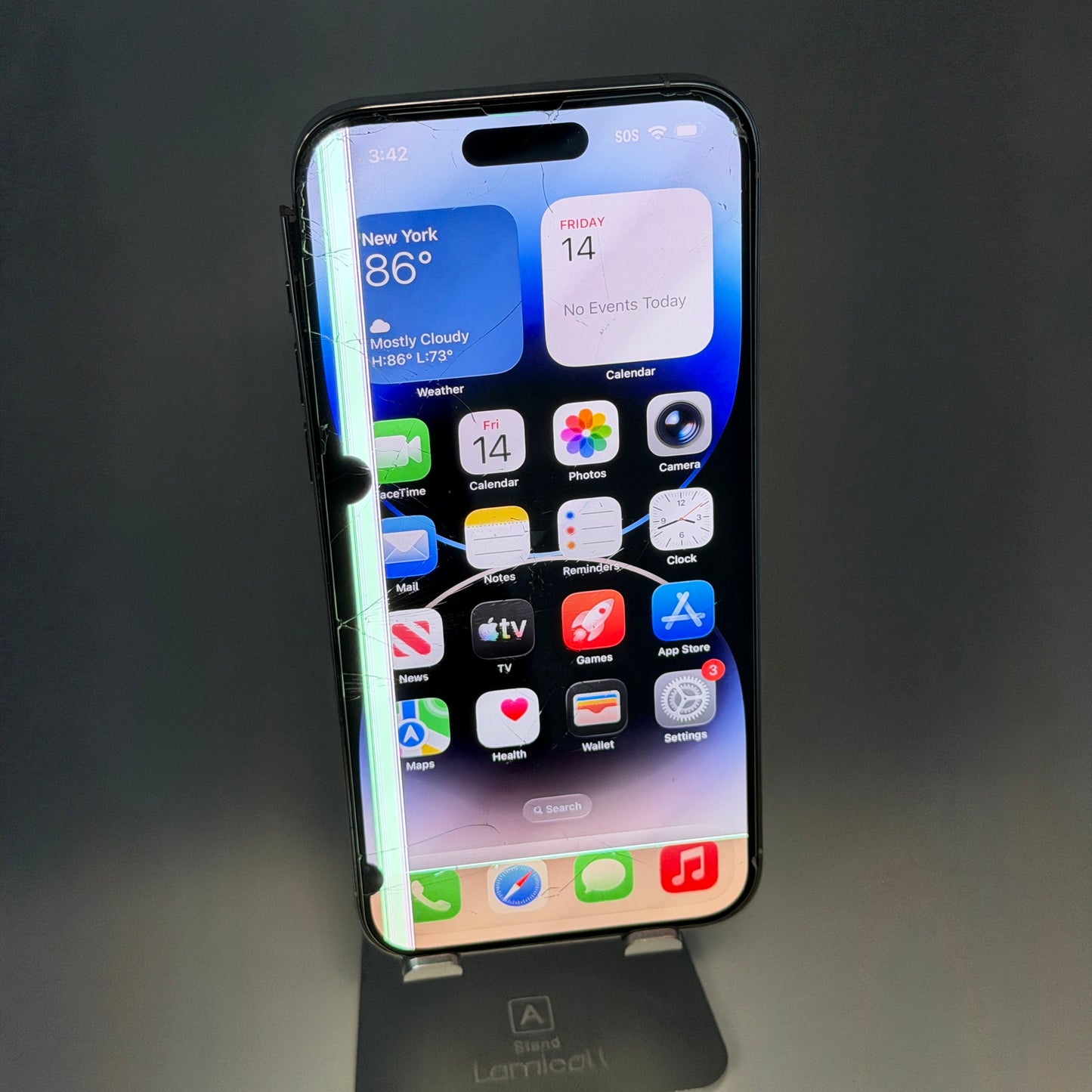 Unlocked Apple iPhone 14 Pro Max 128GB Cracked Front/Back READ