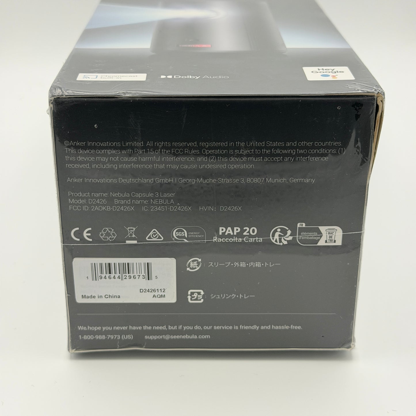 Nebula Capsule 3 Laser Projector New In Box