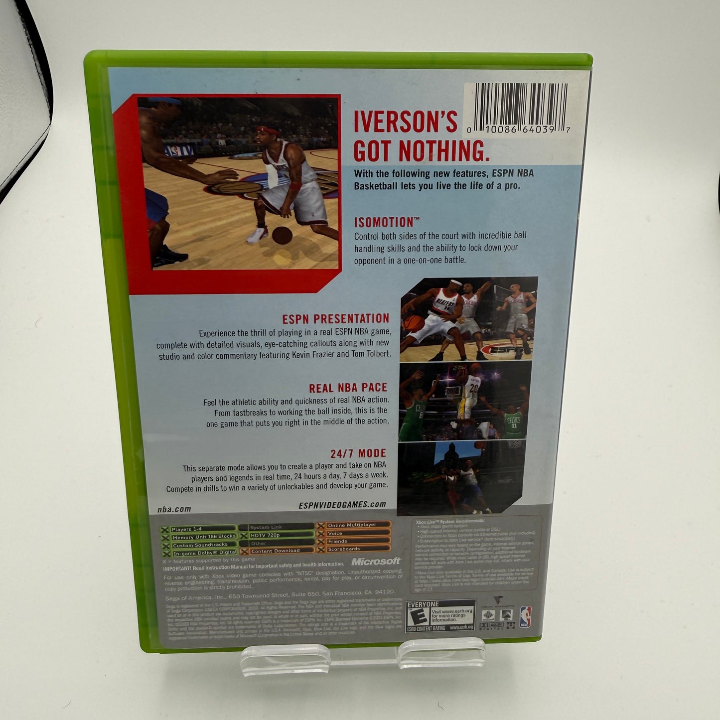 Xbox ESPN Basketball 2004 Video Game Complete in Box with Manual