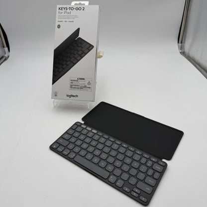 Logitech Keys-To-Go 2 Black Tablet Accessory Used With Box