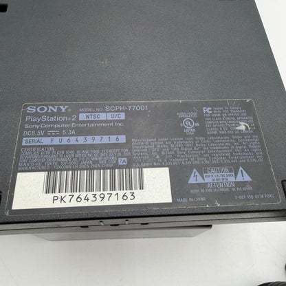 Sony PlayStation 2 Slim SCPH-77001 Black Used Condition With Cables Tested