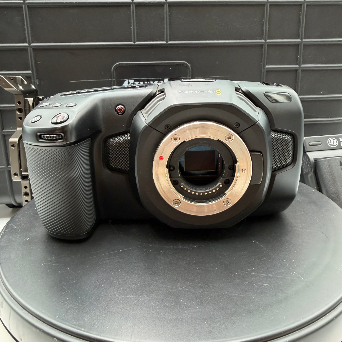 Blackmagic Pocket Cinema Camera 4K 2018 w/ 3 Batteries, Cage, Flight Case