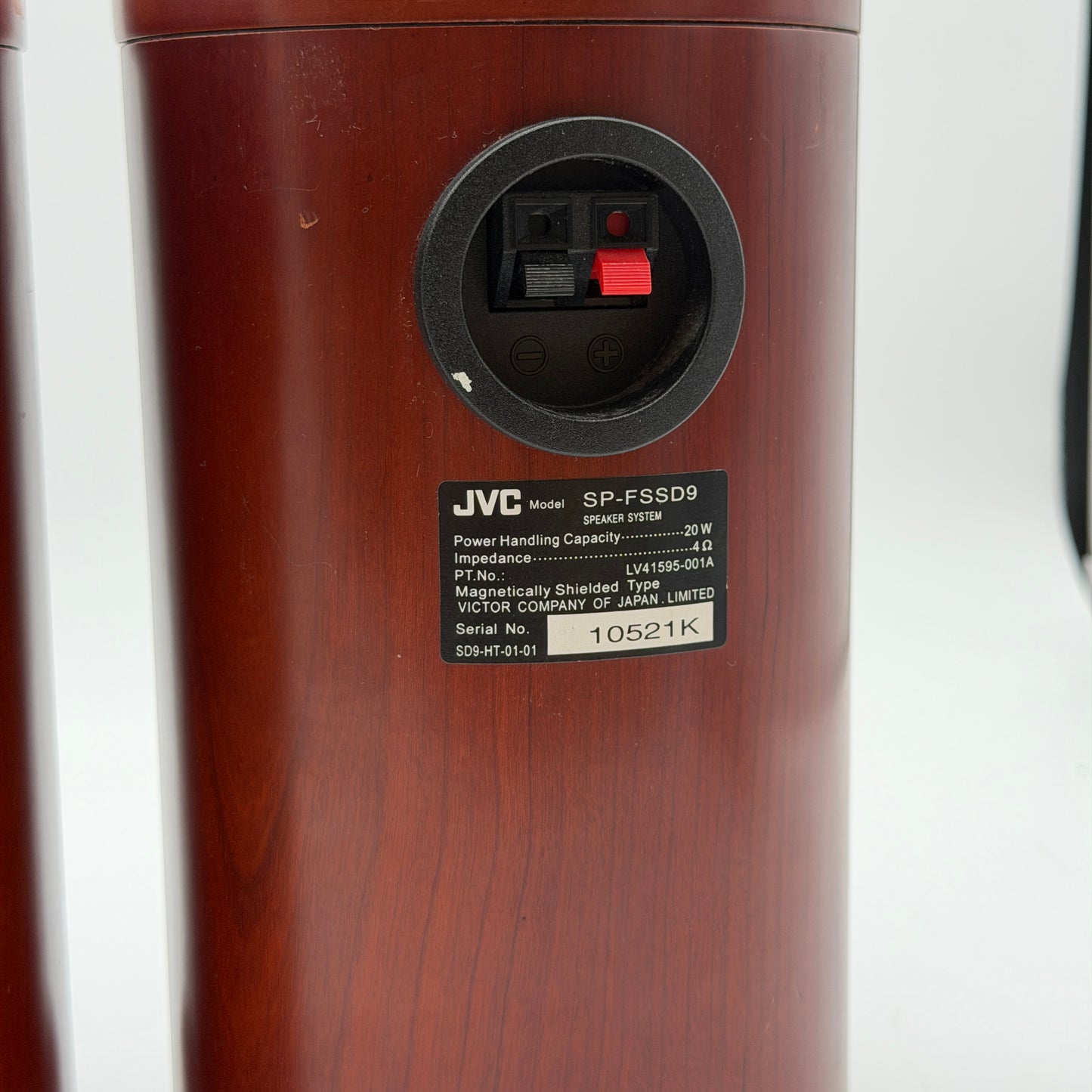 JVC SP-FSSD9 Cherrywood Vintage Bookshelf Speakers 20W Used - Brown