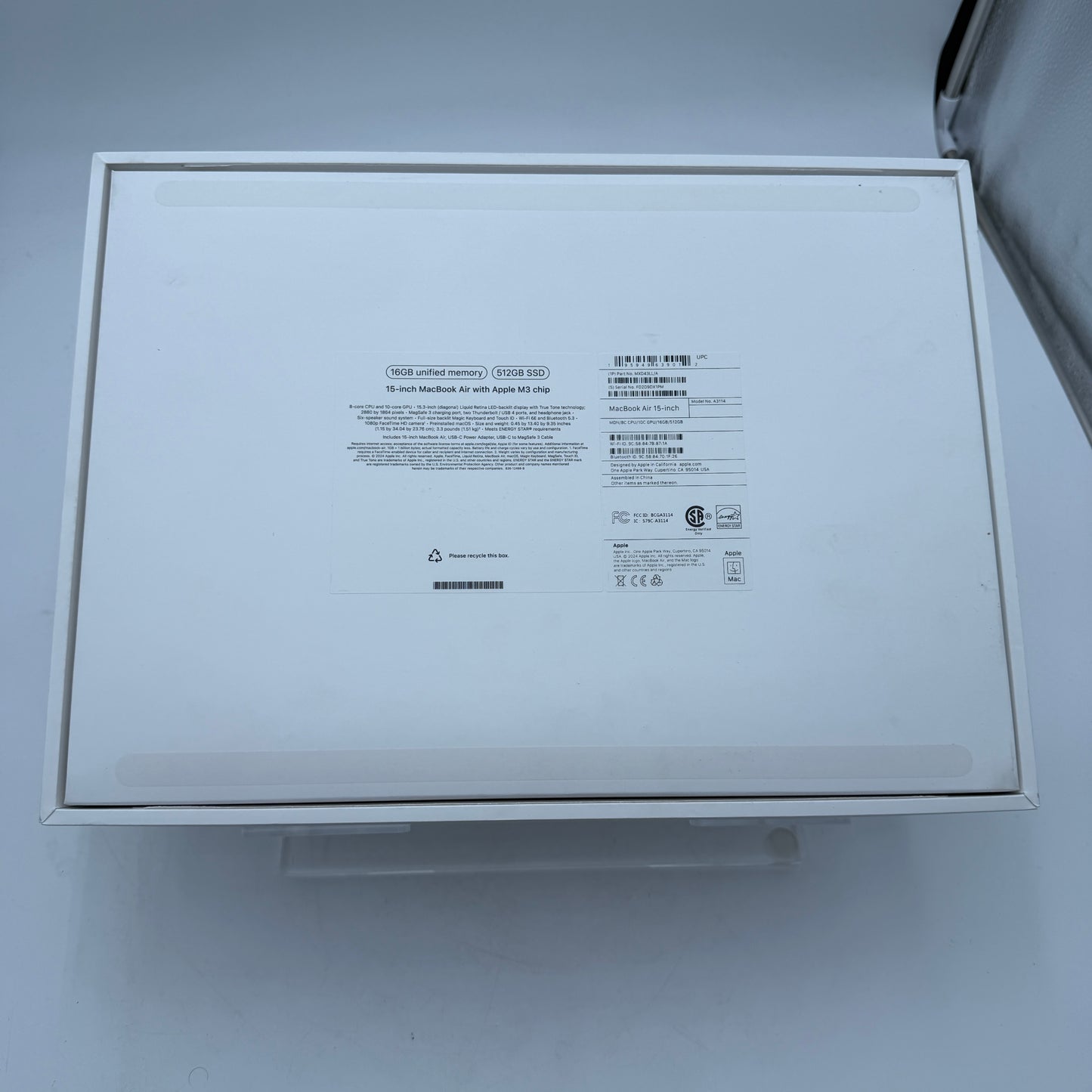 Apple MacBook Air 15-inch M3 A3114 2024 16GB 512GB Midnight MINTY!
