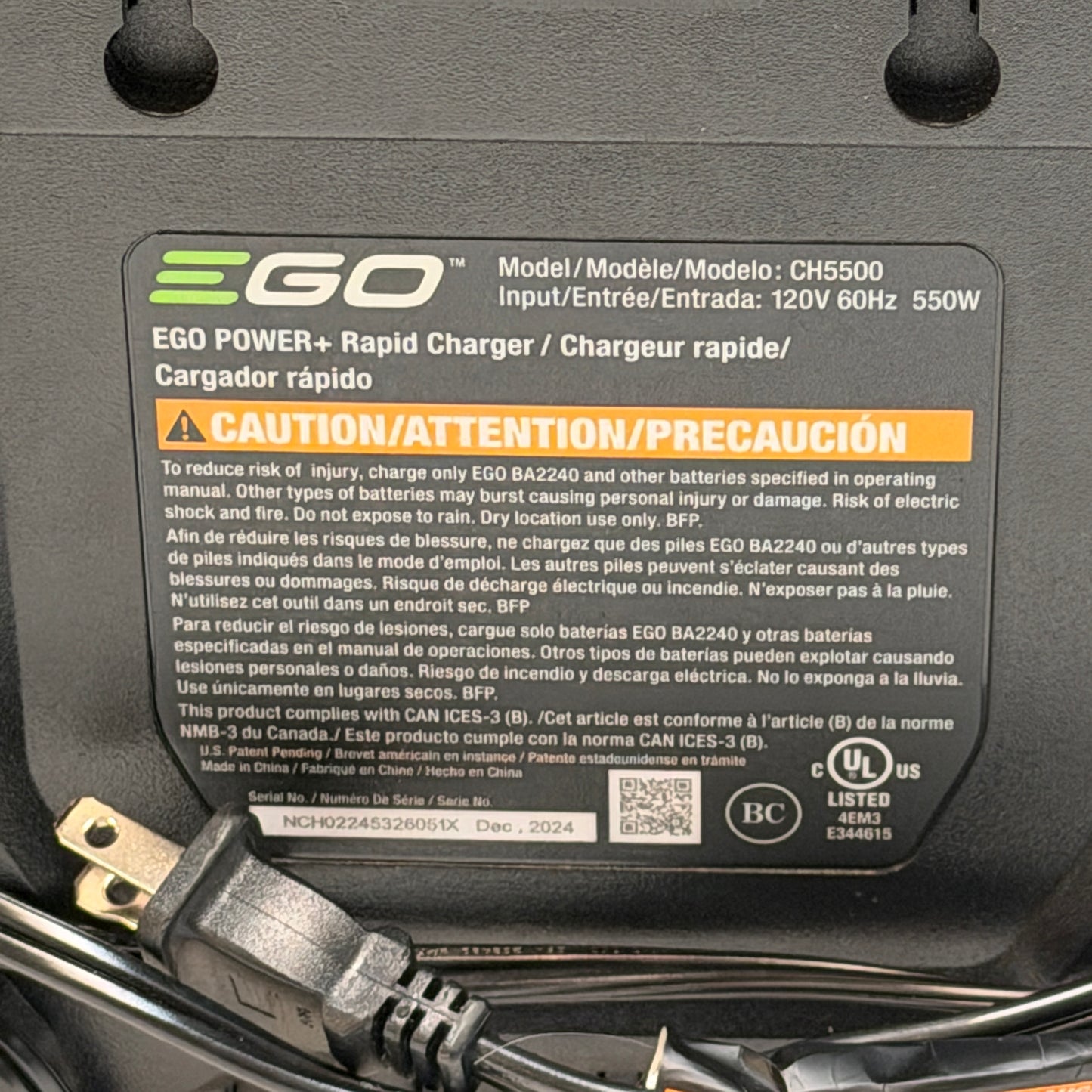EGO Power+ CH500 Rapid Charger