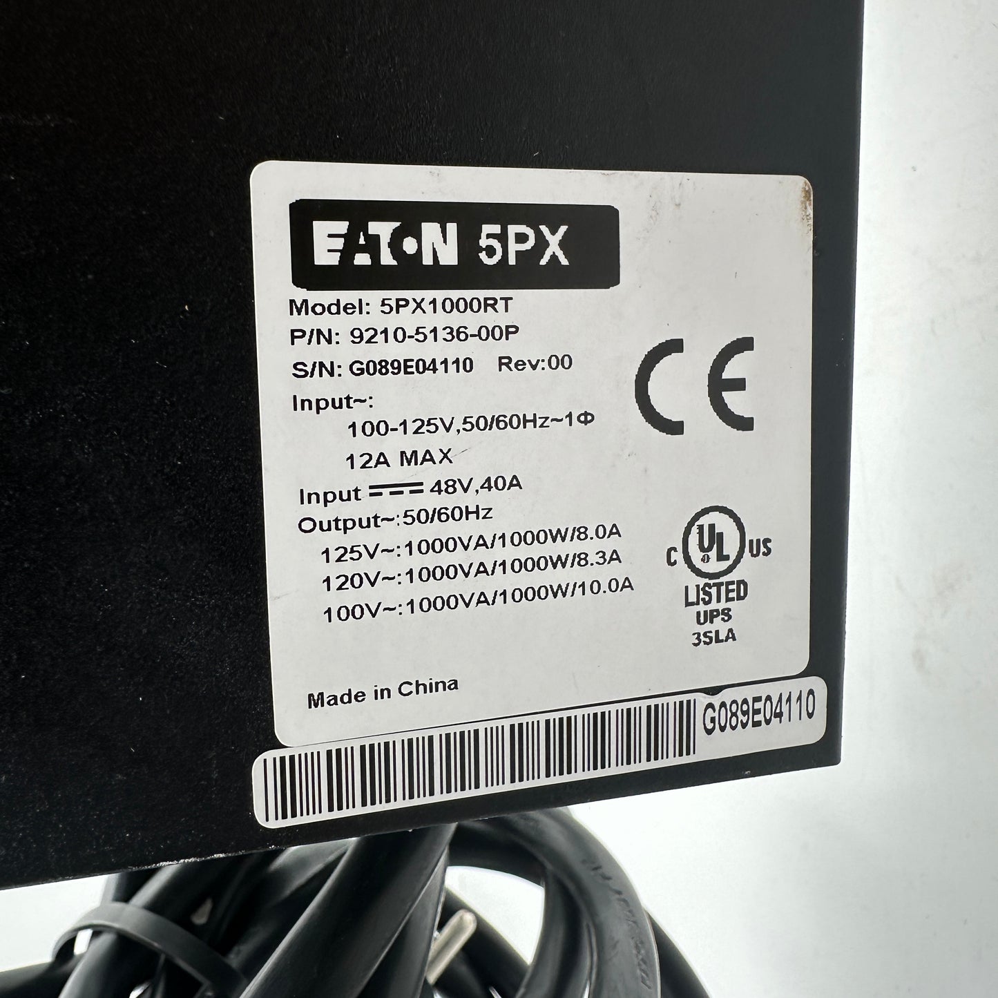 Eaton 5PX 1000 Series Battery Backup NO BATTERY/CABLE