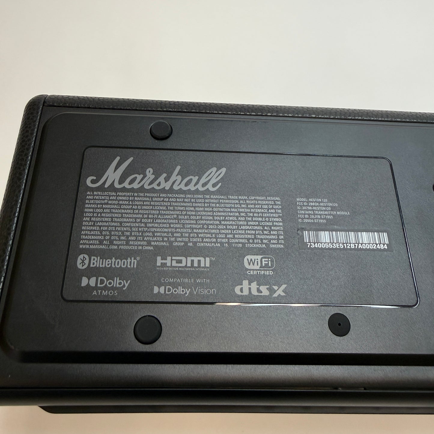 Marshall Heston 120 Soundbar with Dolby Atmos w/Wall Mounts