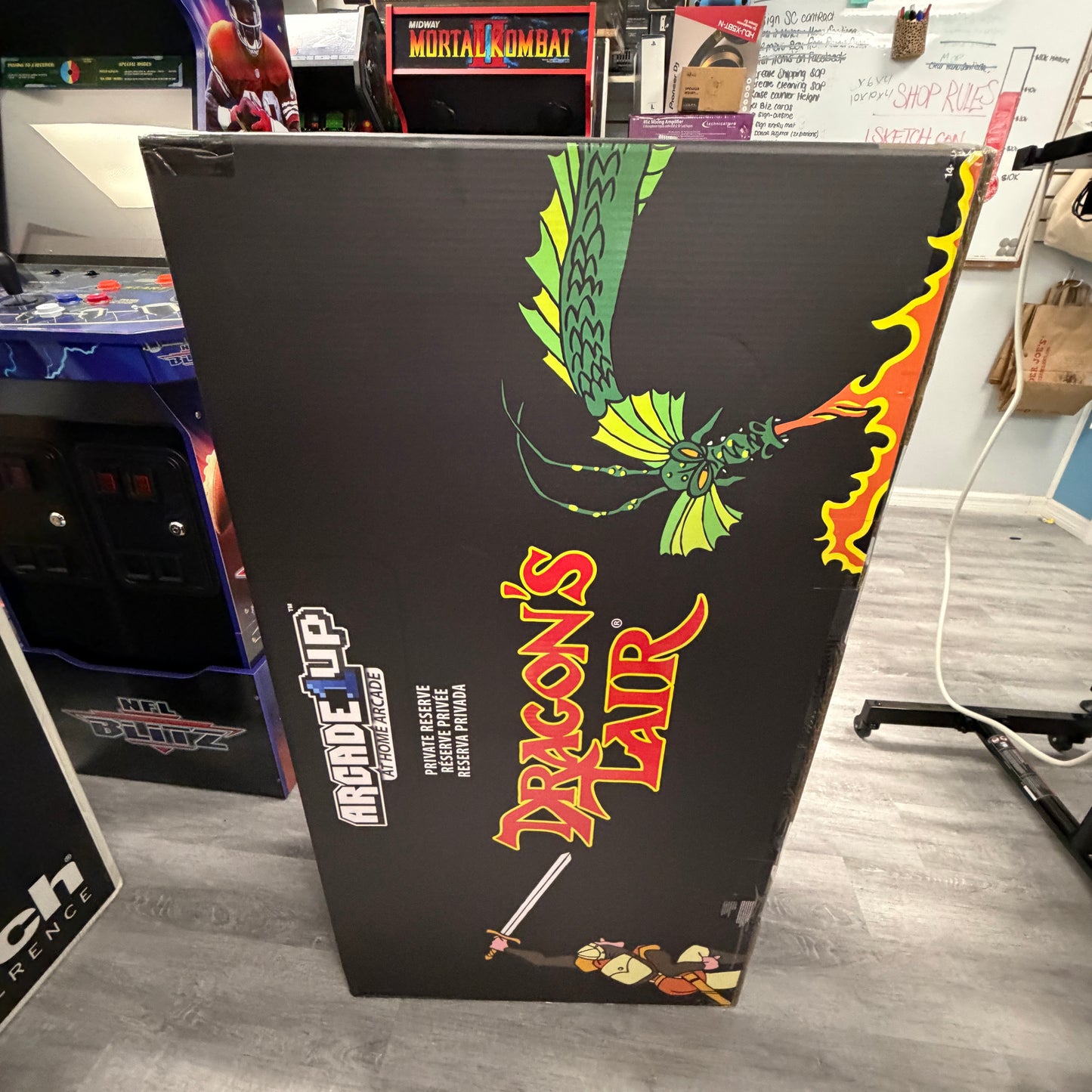 Arcade1UP Dragons Lair Arcarde Black New In Box RARE!