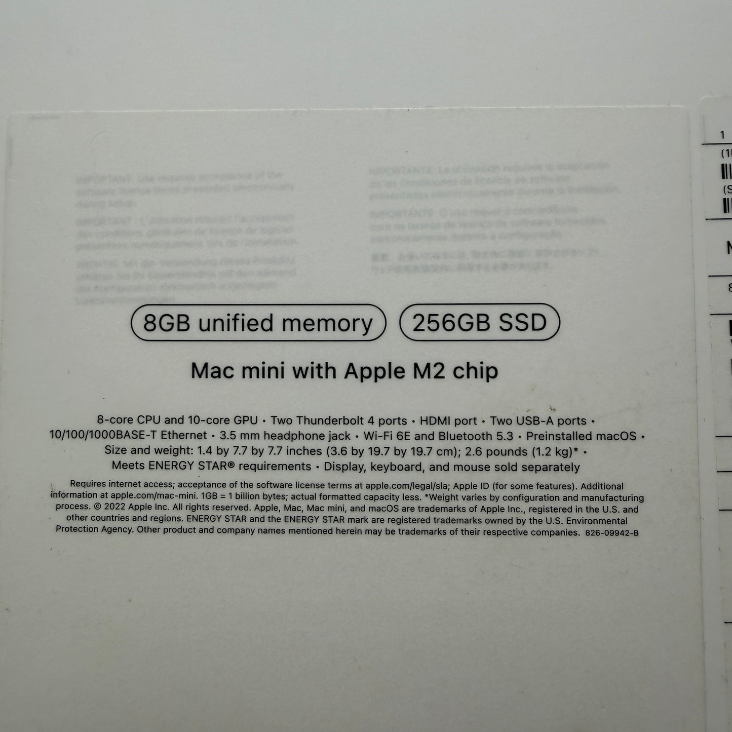 Apple Mac Mini M2 A2686 2023 Desktop Computer Silver