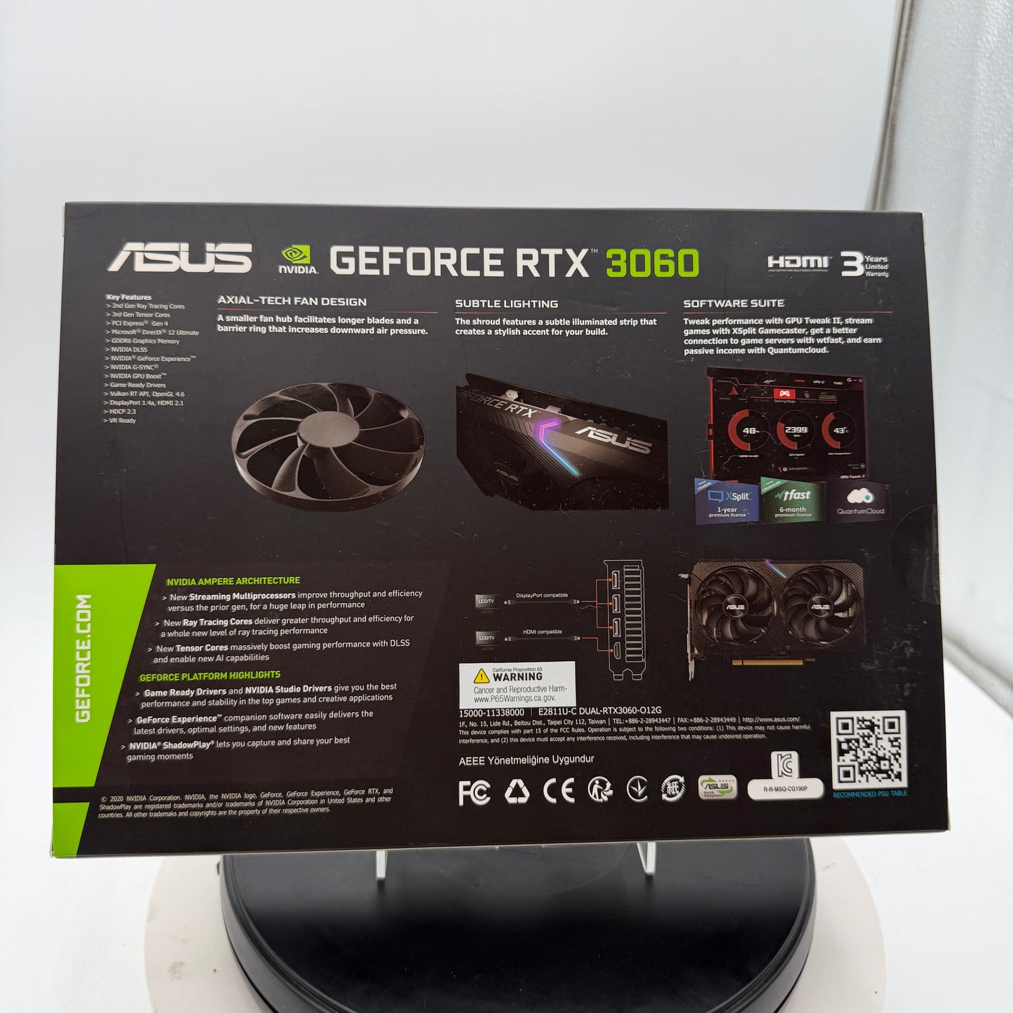 Asus GeForce RTX 3060 OC 12GB GDDR6 Graphics Card - Black