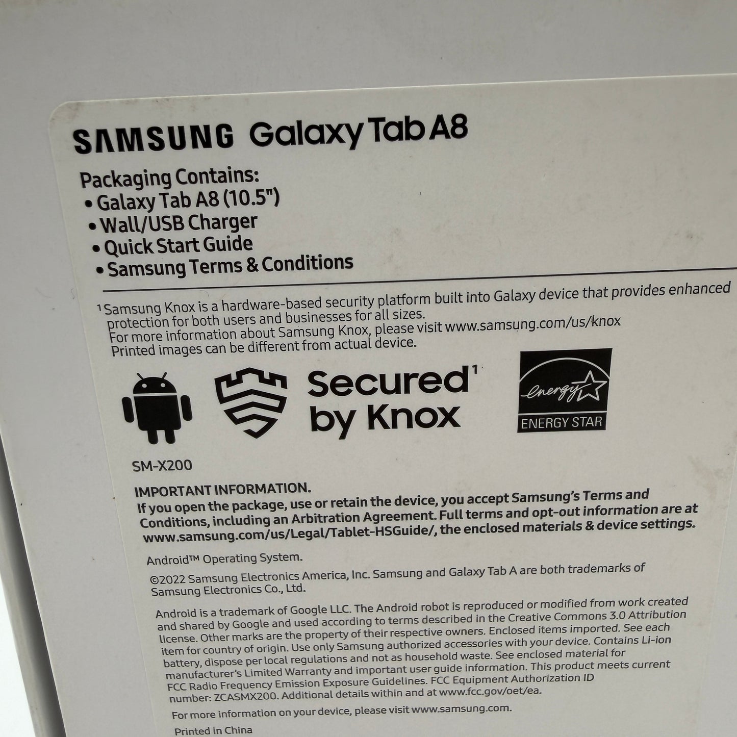 Samsung Galaxy Tab A8 (2022) SM-X200 32GB Black Used With Box