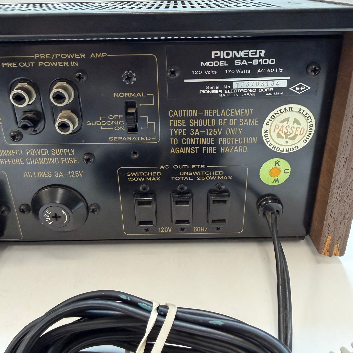 Vintage Pioneer SA-8100 Stereo Integrated Amplifier READ