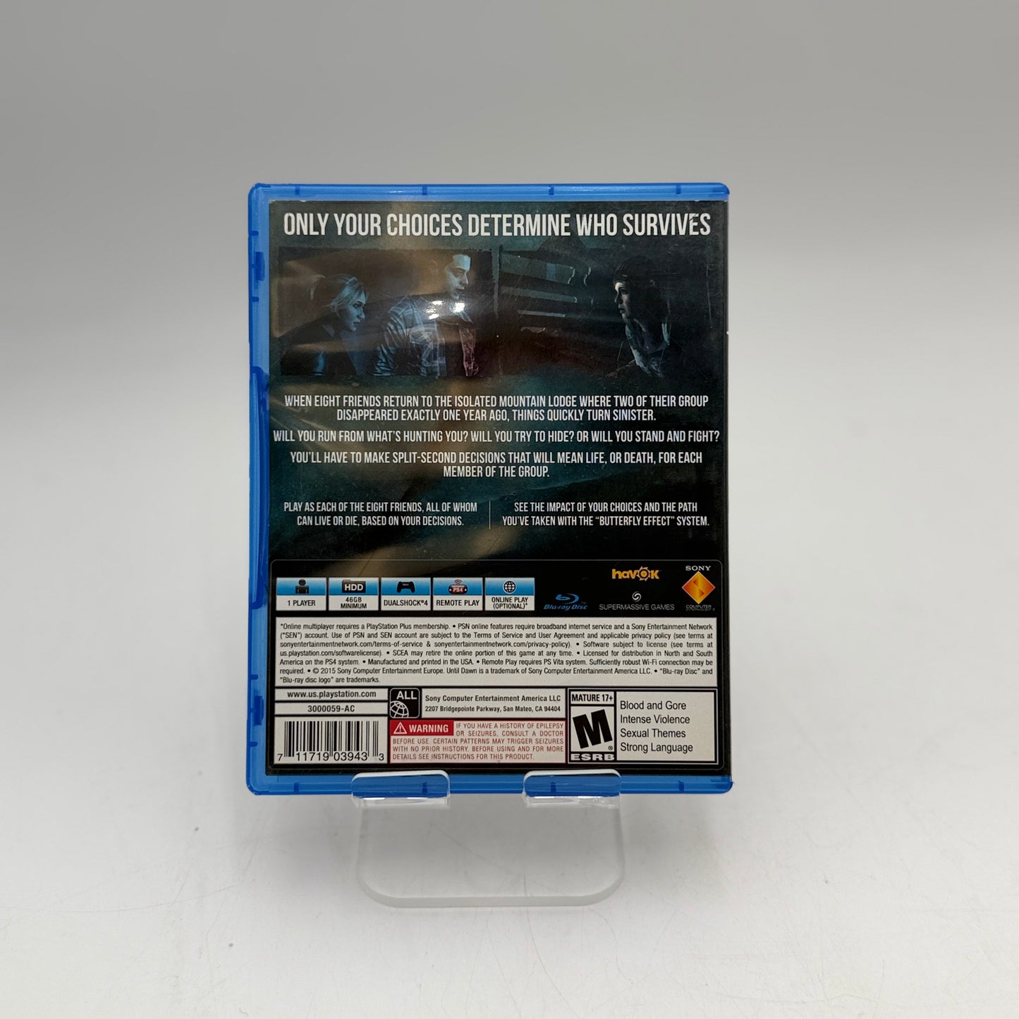 Until Dawn Playstation 4 PS4