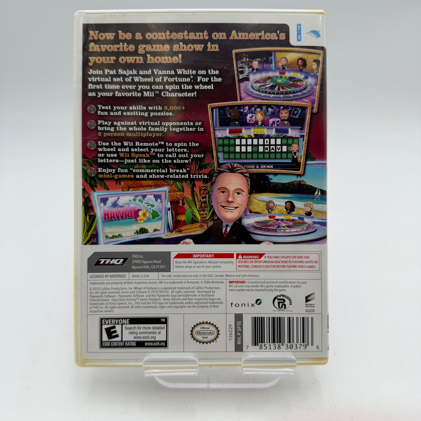 Nintendo Wii Wheel of Fortune Video Game with Box