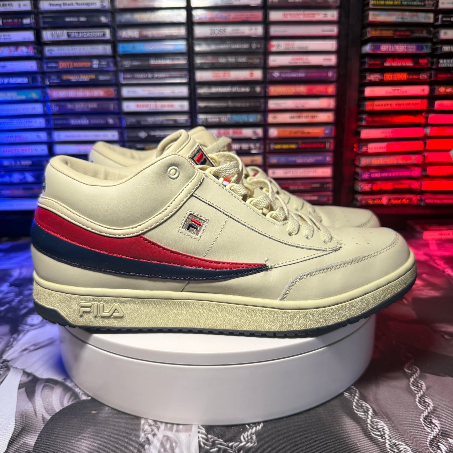 Fila T1 Mid Cream/Beige Chanel Red sz 13 with box