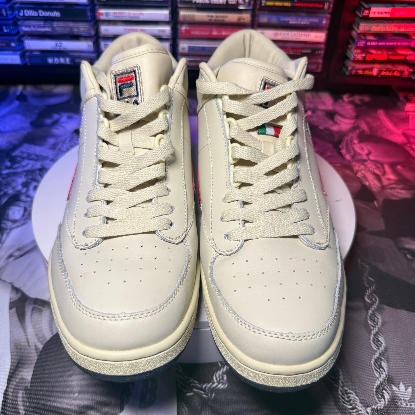Fila T1 Mid Cream/Beige Chanel Red sz 13 with box