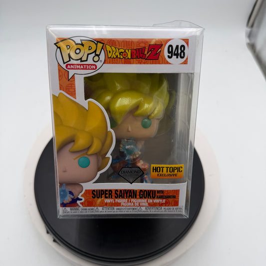 Funko Pop! Super Saiyan Goku with Kamehameha Diamond Hot Topic Exclusive Collectible Figure with Protector