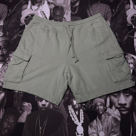 GAP Cotton Cargo Sweat Shorts Sage Green Size Large