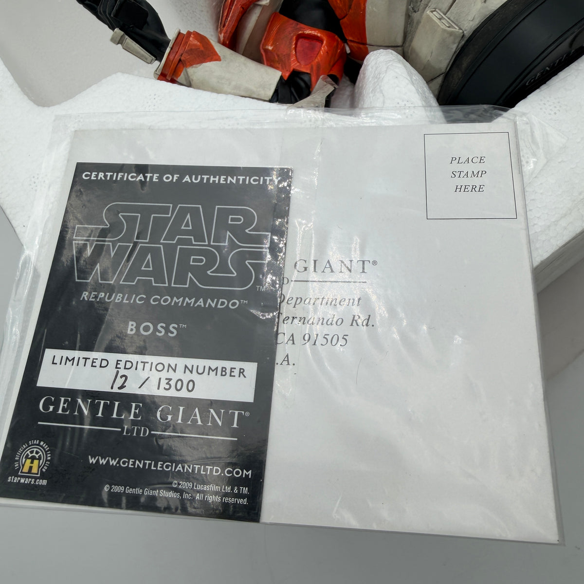 Gentle Giant STAR WARS Republic Commando Boss Deluxe Bust 1/6 2009 12/1300