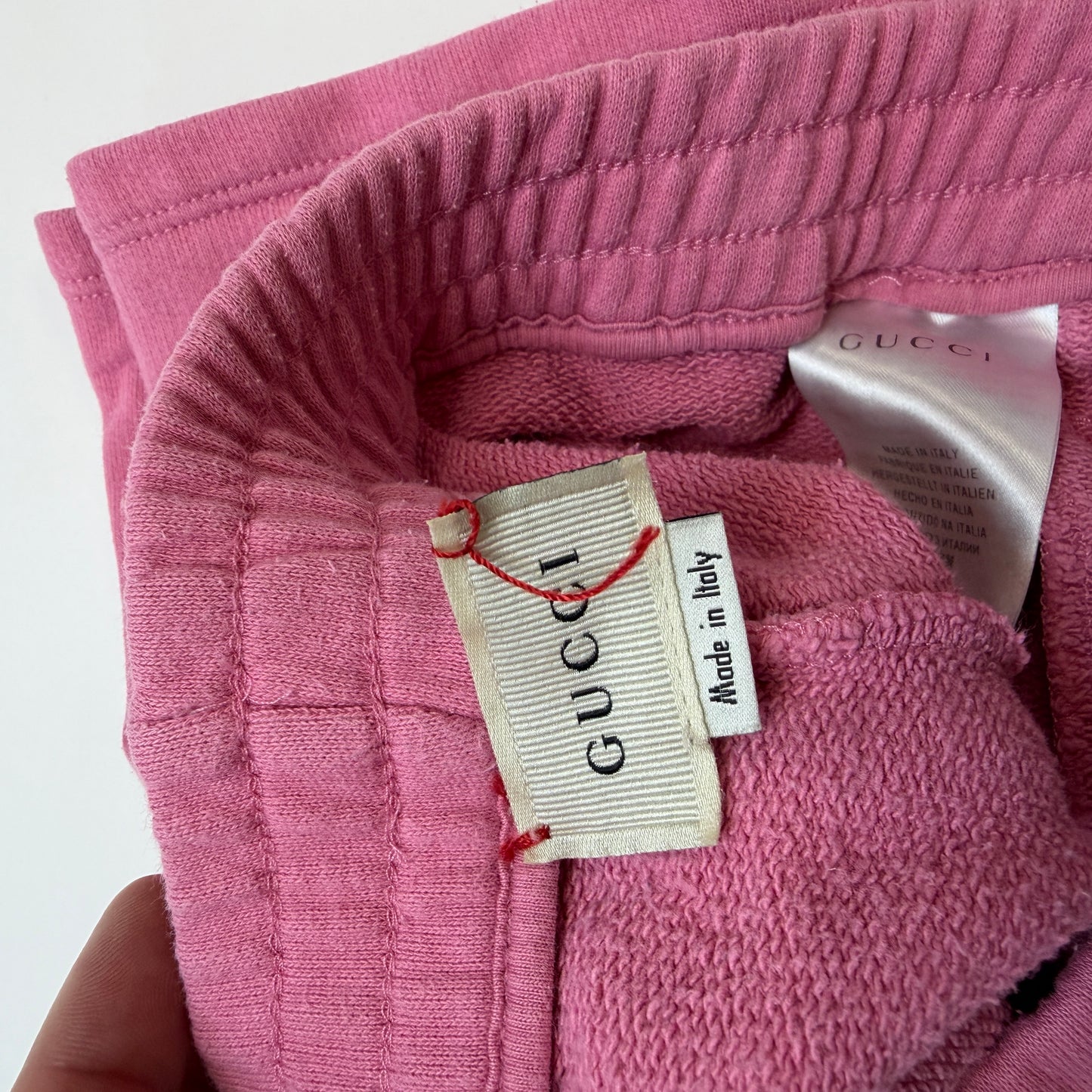Gucci Kids Girls Pink Logo Spell Out GG Cotton Sweat Shorts Size 10