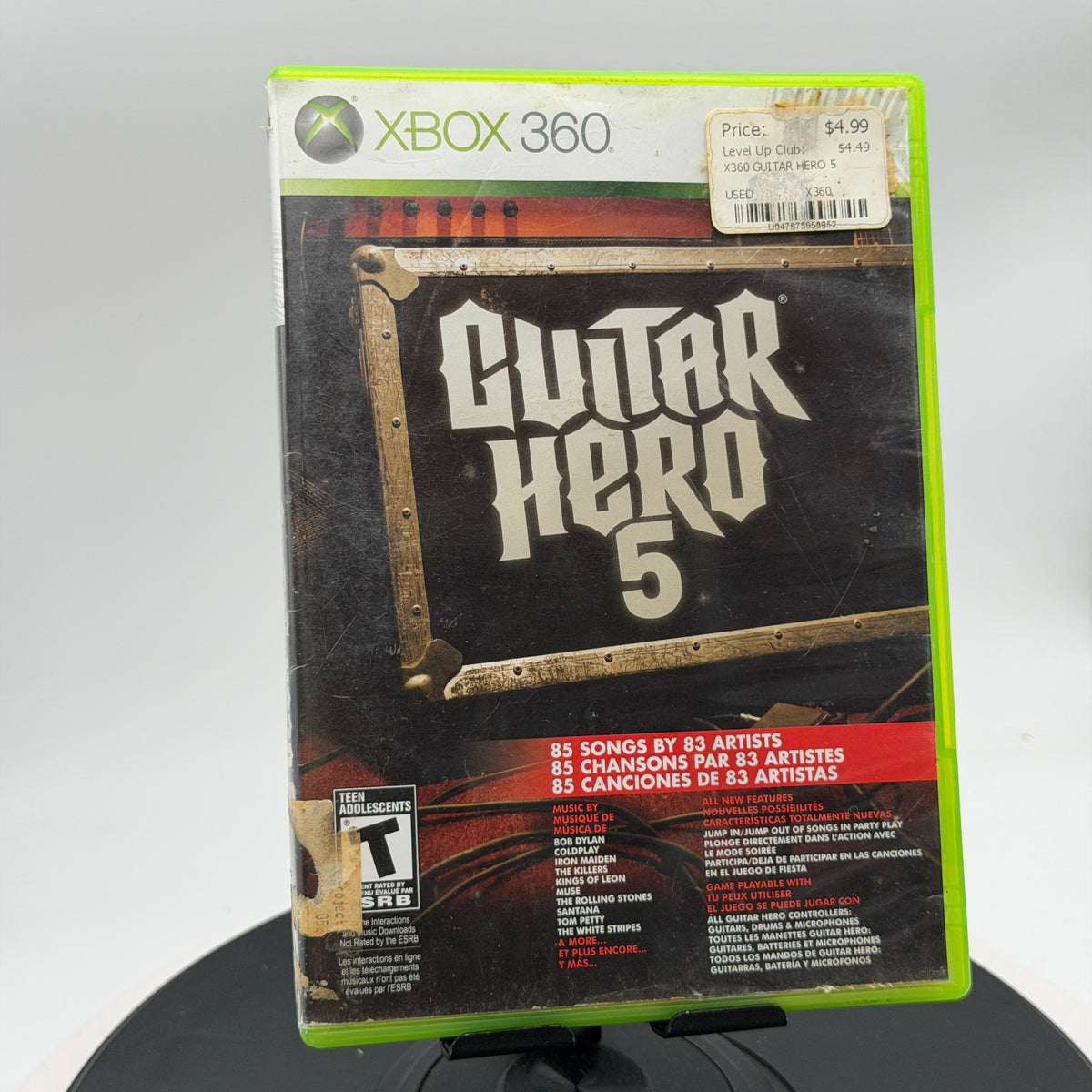Guitar Hero 5 Xbox 360 Black Used With Box Tested