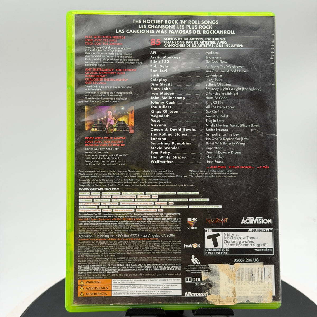 Guitar Hero 5 Xbox 360 Black Used With Box Tested