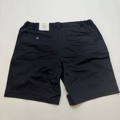 H&M Men's Black Chino, Shorts Large, Regular Fit, Mid Length, Flat Front