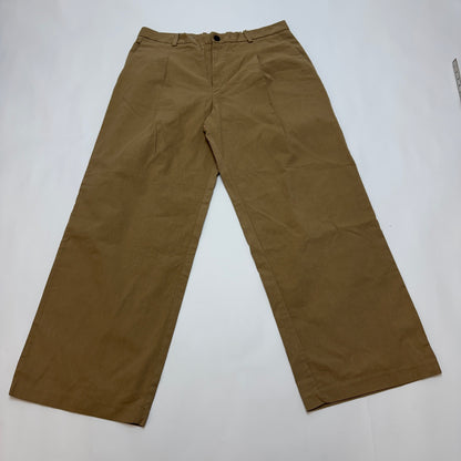 H&M Men's Loose Fit Pleated Wide Leg Chinos, Brown, Size 36