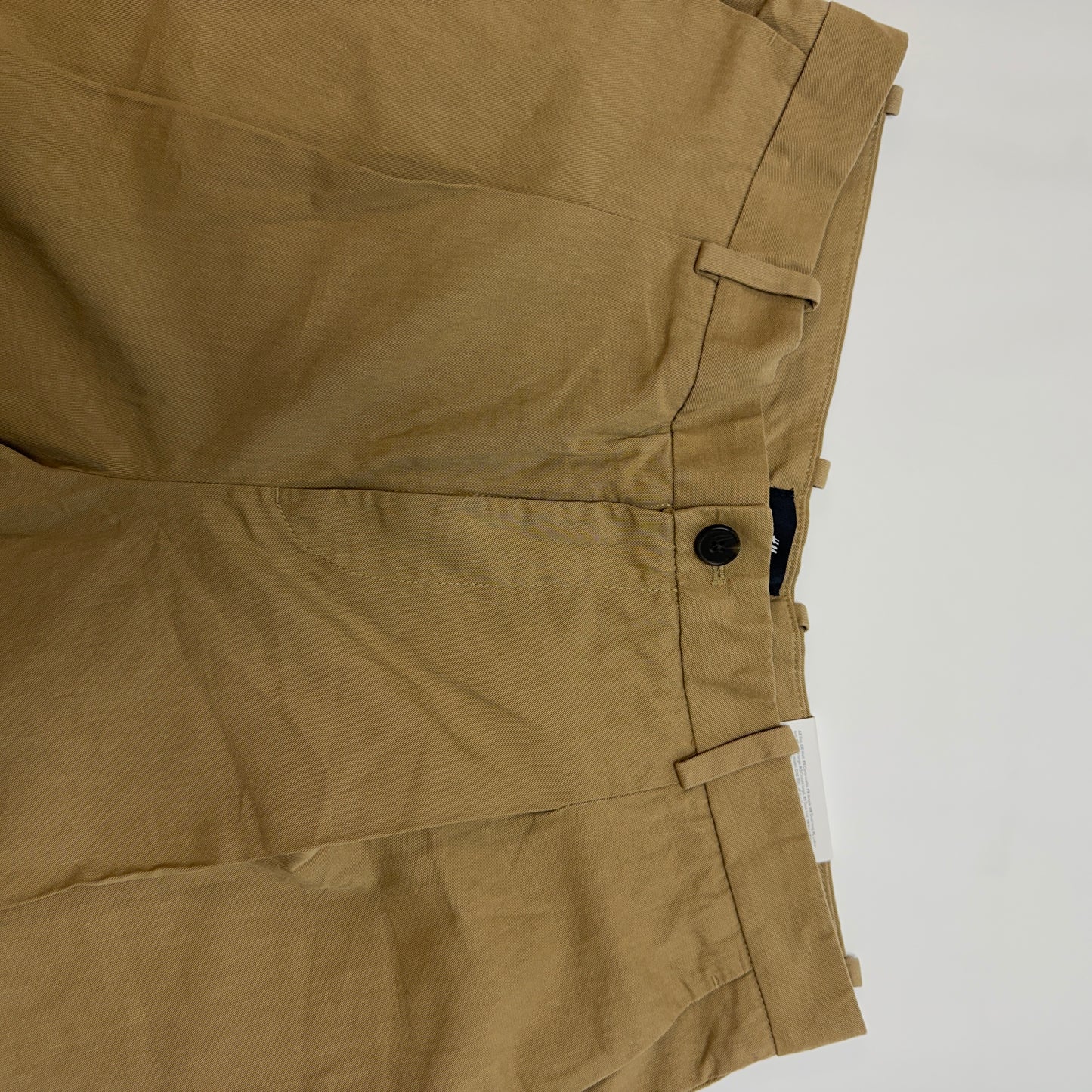 H&M Men's Loose Fit Pleated Wide Leg Chinos, Brown, Size 36