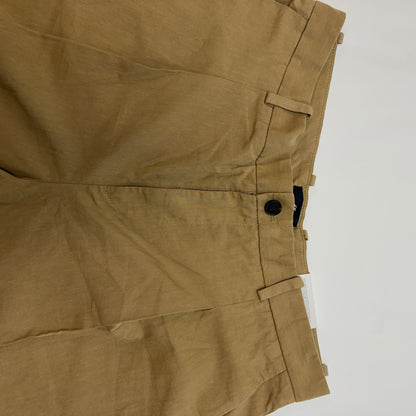 H&M Men's Loose Fit Pleated Wide Leg Chinos, Brown, Size 36