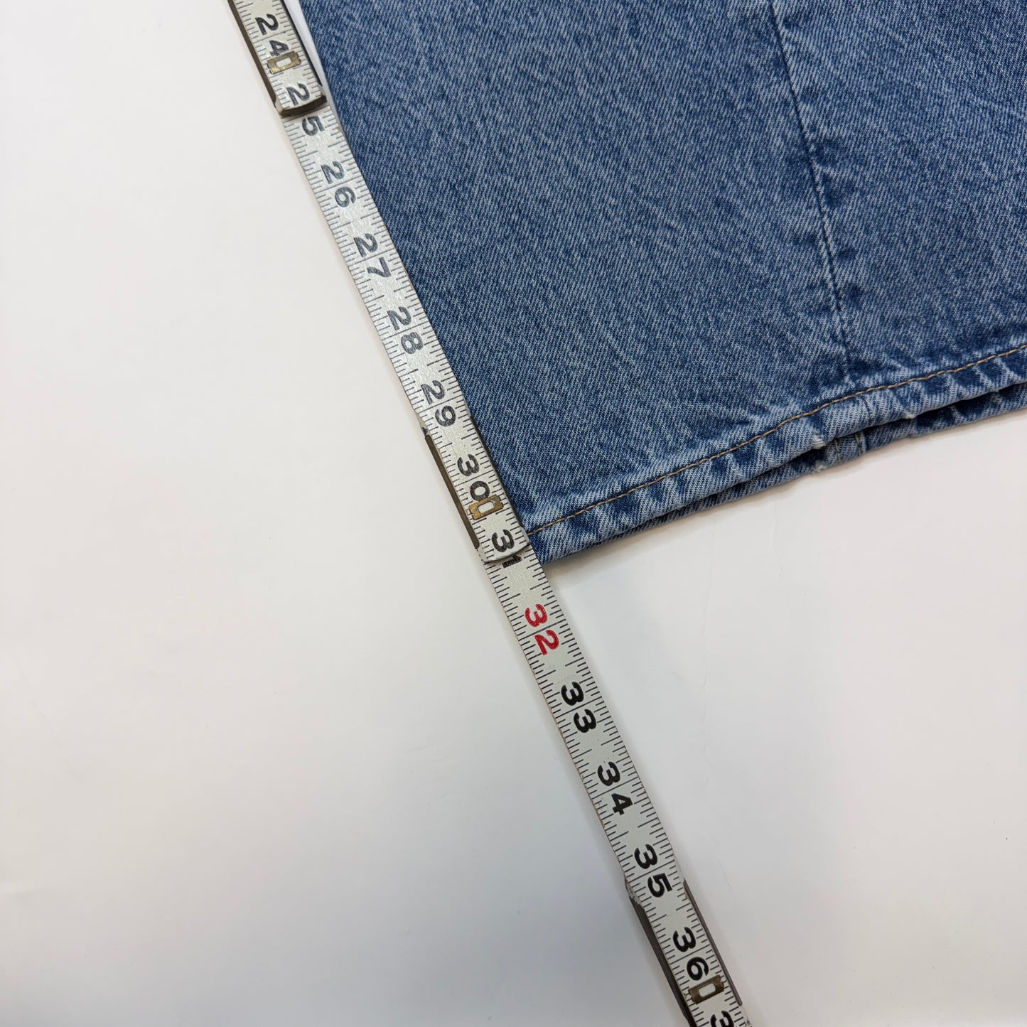 H&M Mens Jeans 38x32 Medium Wash Blue Denim Straight Loose Fit Baggy