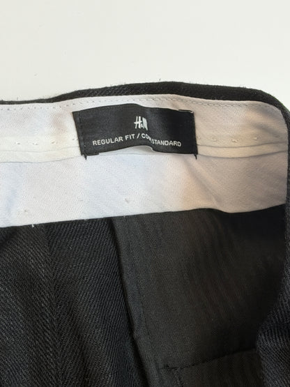 H&M Viscose-Blend Dress Pants 40R Dark Gray Regular Fit