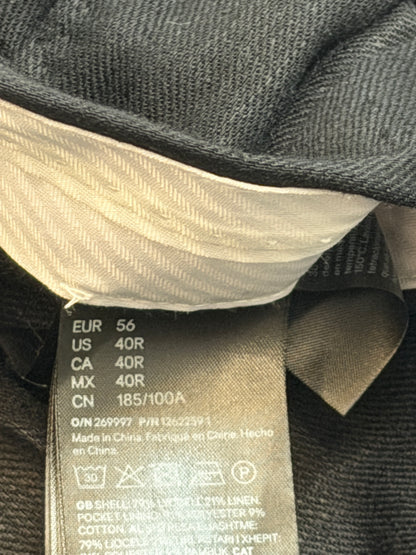 H&M Viscose-Blend Dress Pants 40R Dark Gray Regular Fit