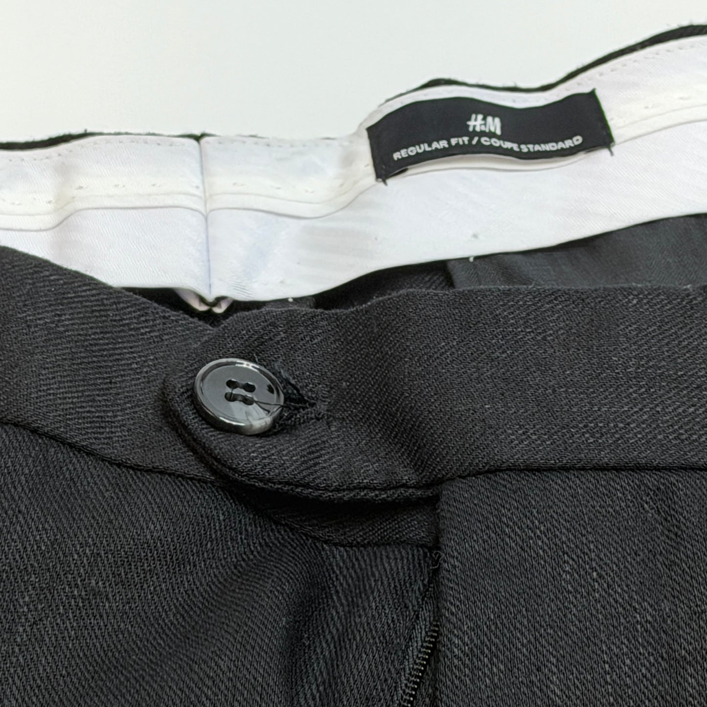 H&M Viscose-Blend Dress Pants 40R Dark Gray Regular Fit