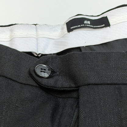 H&M Viscose-Blend Dress Pants 40R Dark Gray Regular Fit