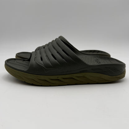 Hoka One One Ora Recovery Slides Mens Size 11 Black Sandal Unisex Green