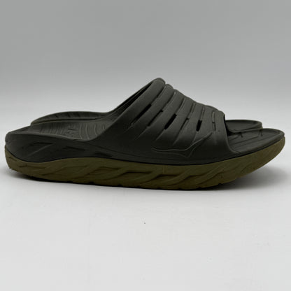 Hoka One One Ora Recovery Slides Mens Size 11 Black Sandal Unisex Green