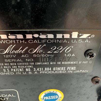 Marantz Model 2216 Vintage Receiver TESTED READ