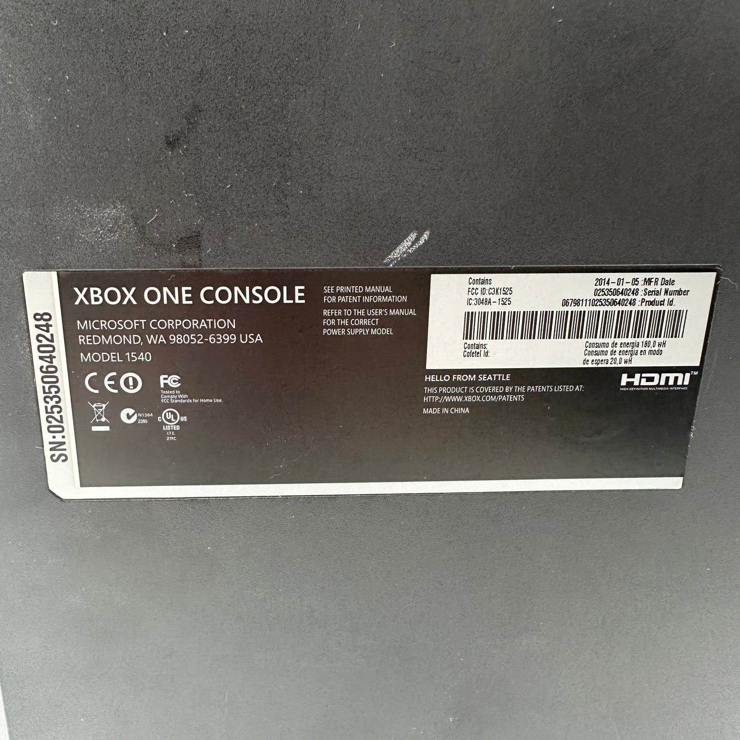 Microsoft Xbox One (1540) 2013 500GB Black Console