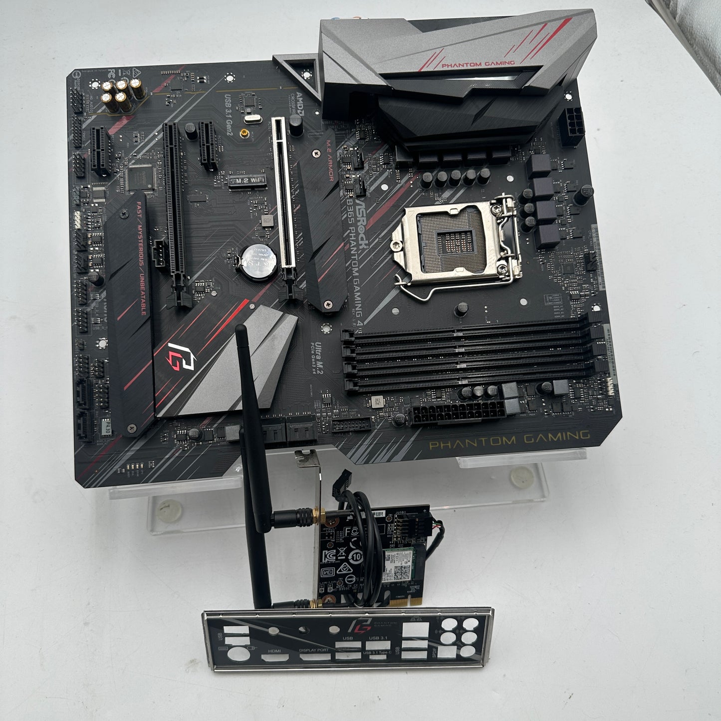 ASROCK B365 Phantom Gaming 4 Motherboard Black with WiFi Card
