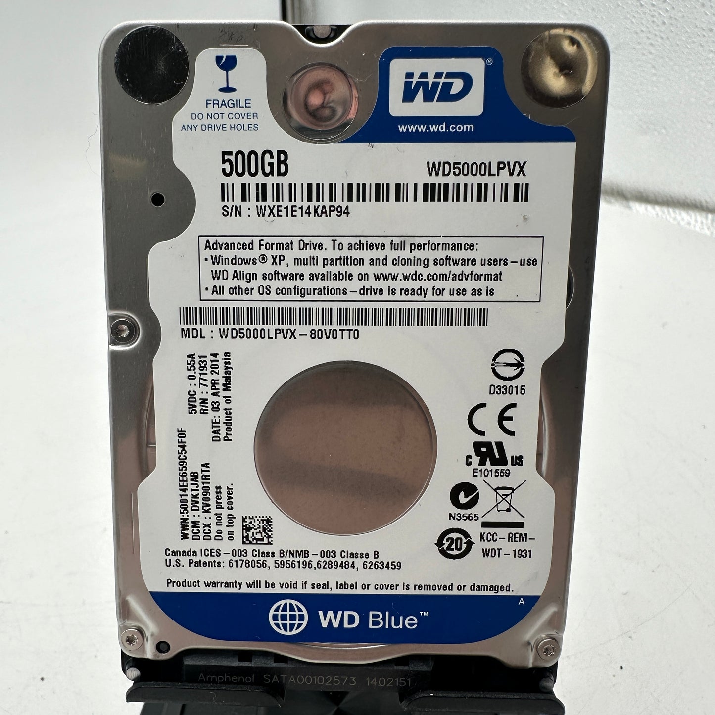 Western Digital 500GB 2.5" HDD Internal Drive