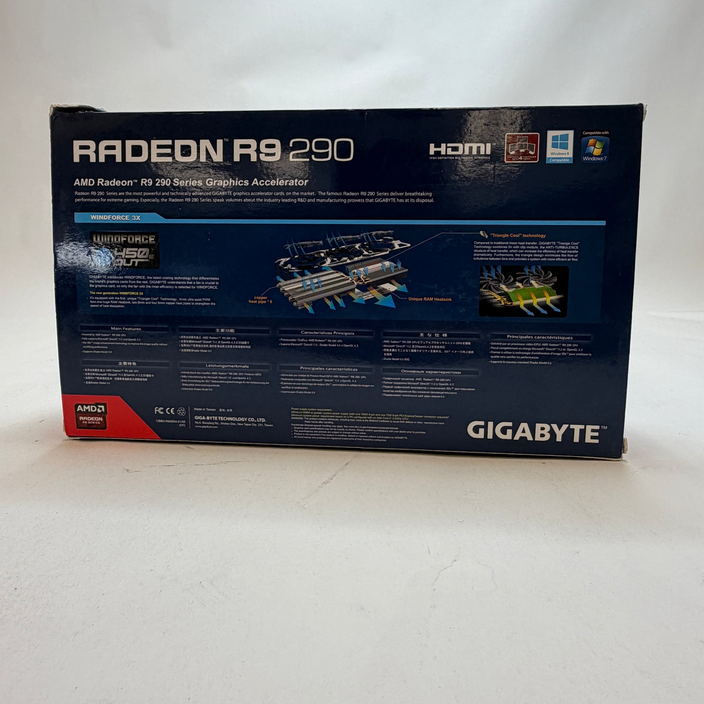 Gigabyte Radeon R9 290 Windforce Graphics Card Black Used With Box