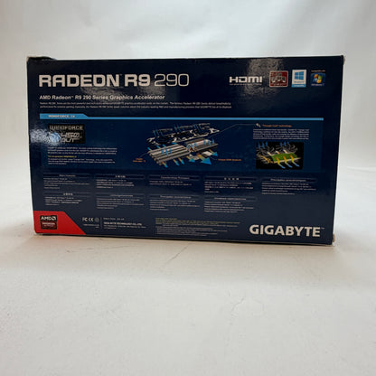 Gigabyte Radeon R9 290 Windforce Graphics Card Black Used With Box