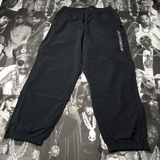 Supreme Full Zip Baggy Warm Up Pant Nylon Black sz XL